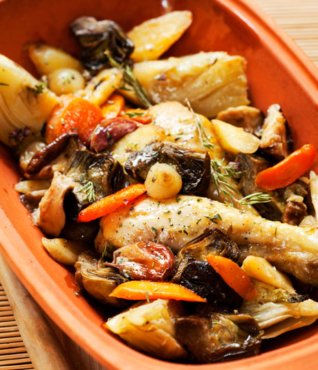 Cocotte de verdures i pollastre