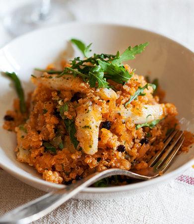 Quinoa amb bacallà i tomàquet