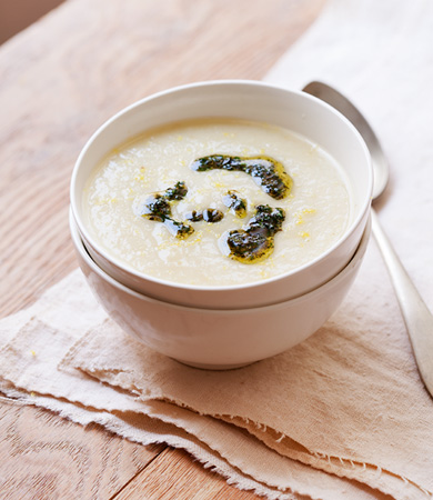 Crema d’api i mill amb oli d’ortiga i llimona