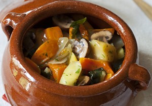 Estofat de verdures amb seitan i bolets