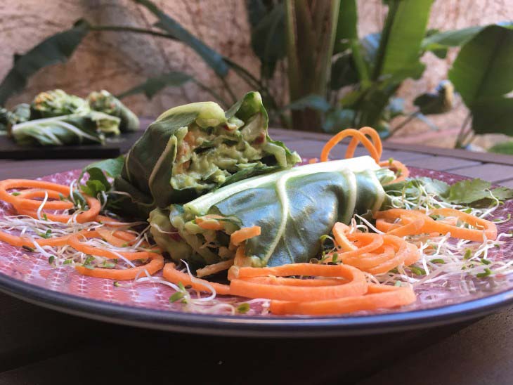 Wraps crudivegans amb salsa d'alvocat