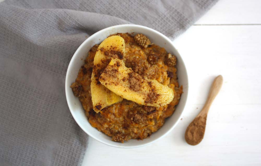 Porridge de civada amb plàtan saltat