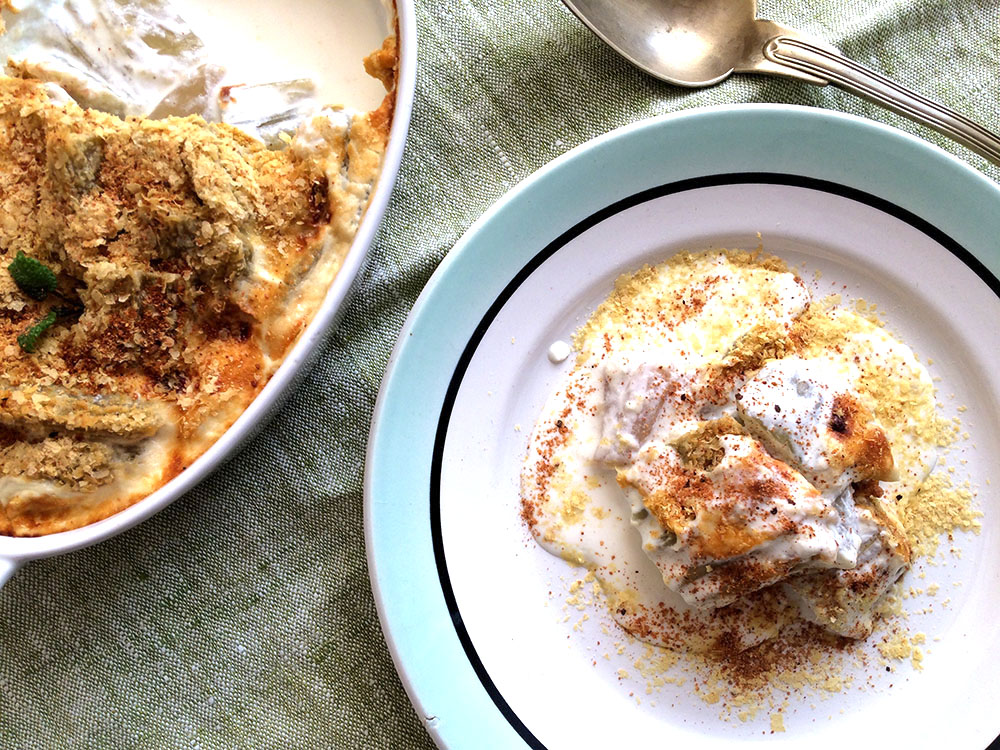 Gratinat de card amb nou moscada