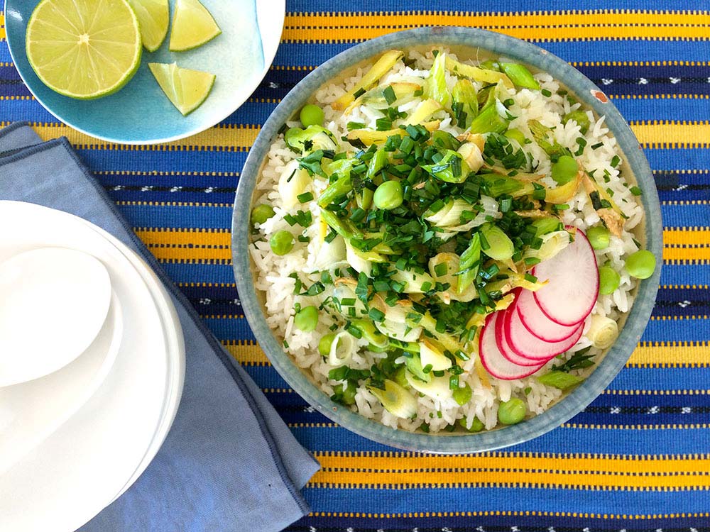 Bol de arroz con verduras