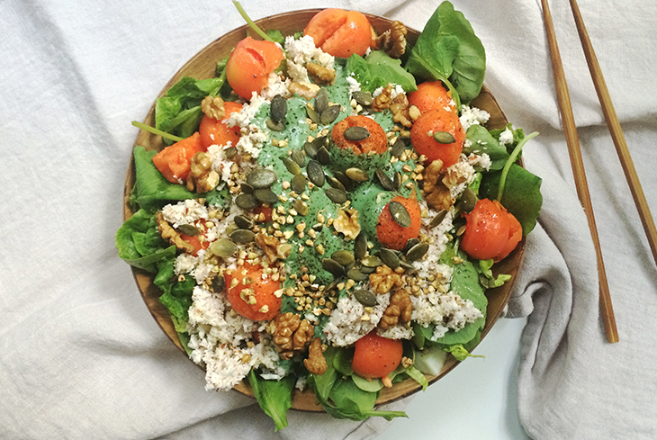 Ensalada de papaya y cuscús de coco
