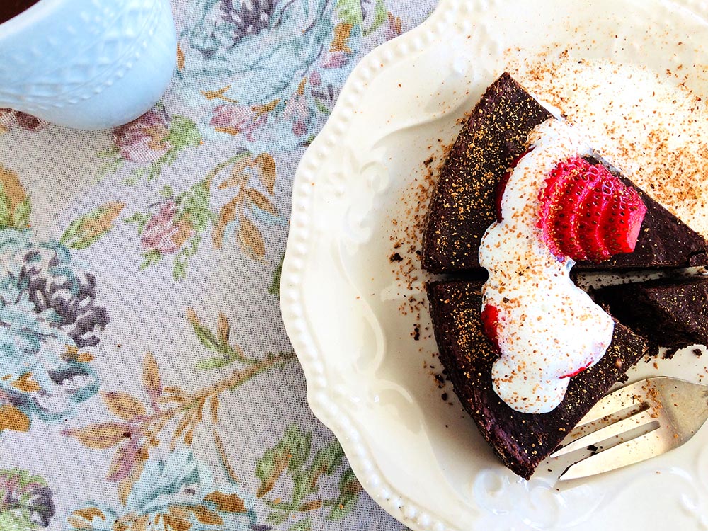 Xoco-fondant de fajol amb te sobacha