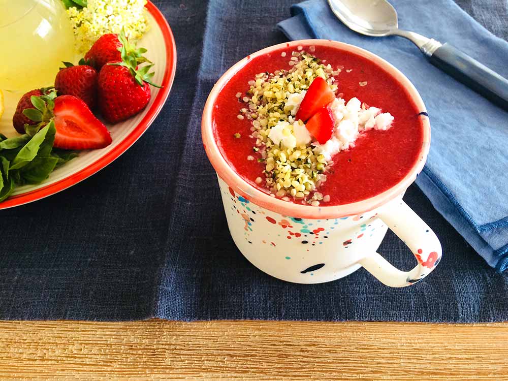Fragancia de fresas, albahaca y germinados