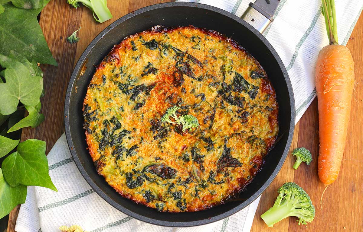 Frittata de brócoli y kale