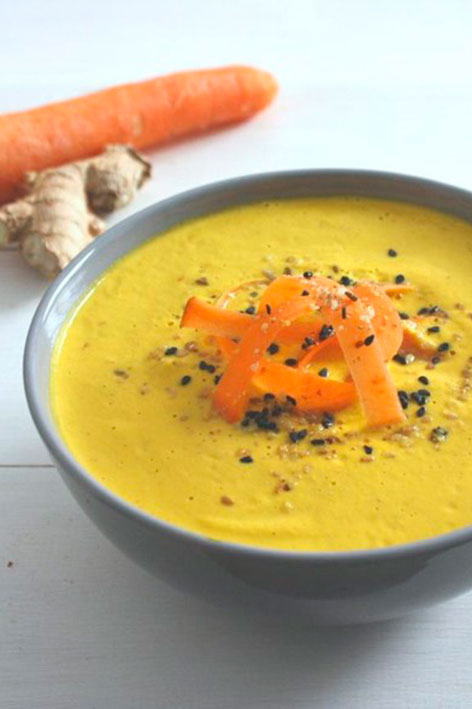 Crema de zanahoria, cúrcuma y jengibre