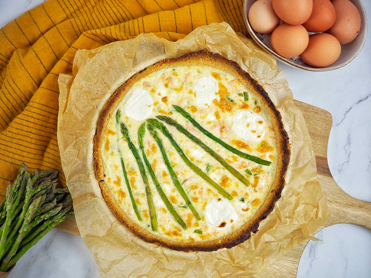 Quiche ceto de salmón y queso de cabra