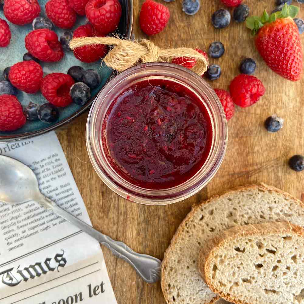 Mermelada de frutos rojos con agar-agar