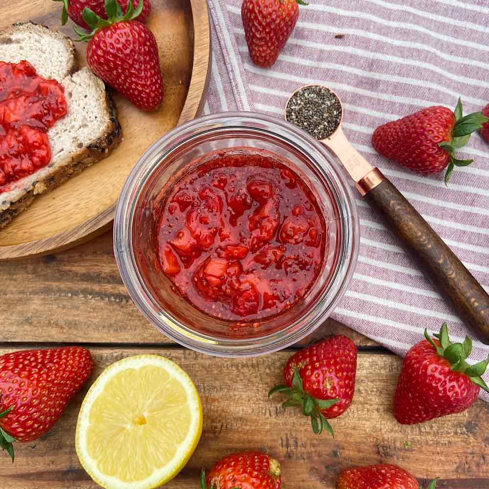 Mermelada de fresas con chía