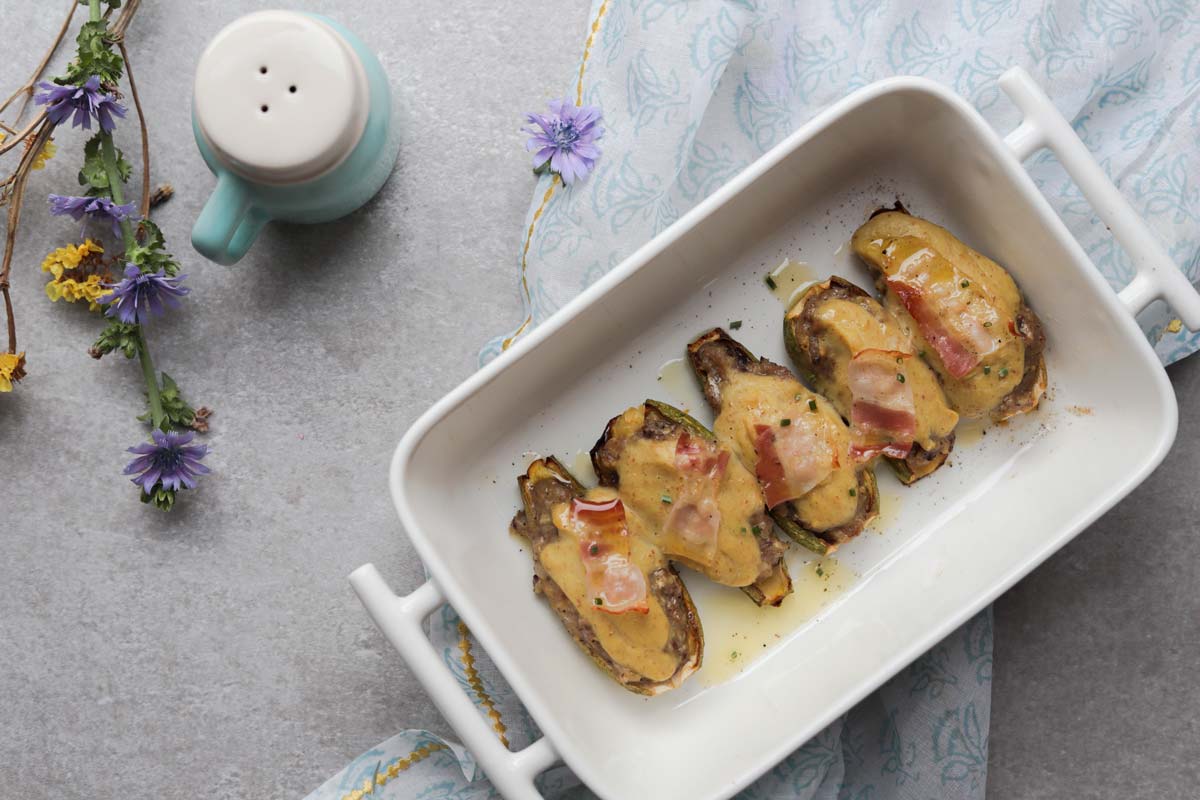 Minicarbassó farcit de botifarra de perol amb crema de pernil ibèric