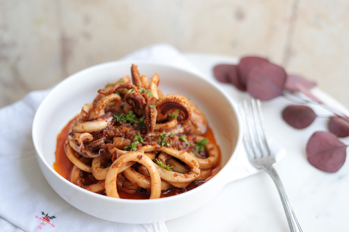 Calamares ceto con sobrasada ibérica