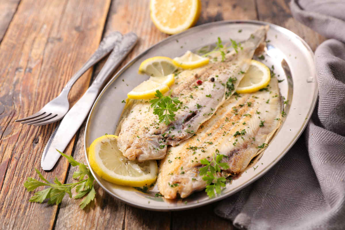 Lenguado al horno con verduritas