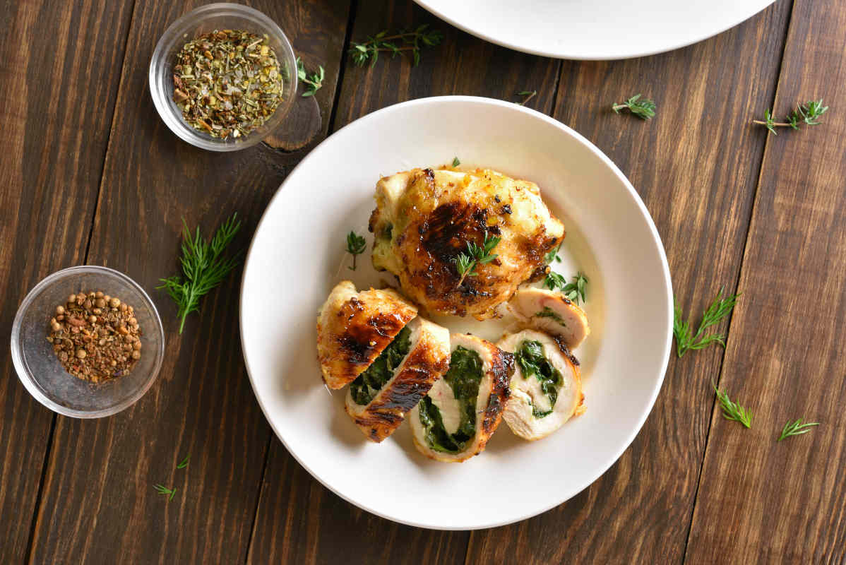 Pechuga rellena de espinacas