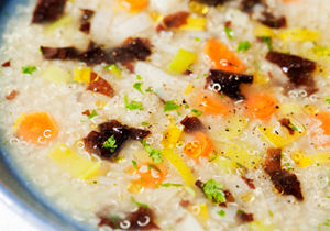 Sopa de quinoa, amarant i alga dulse