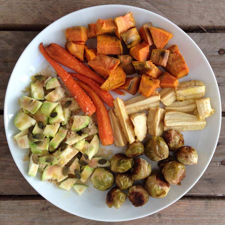 Verduras dulces al horno