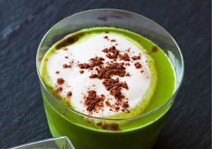 Capuchino de guisantes
