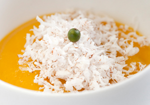 Mango, pimienta verde y coco