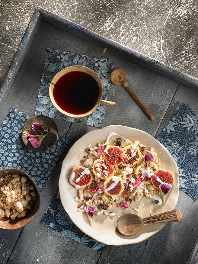Higos con migas de coco