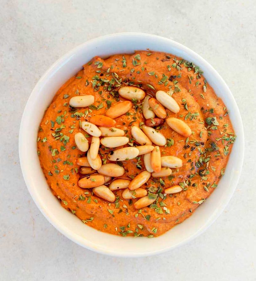 Paté de pimiento rojo asado y nueces - Muhammara