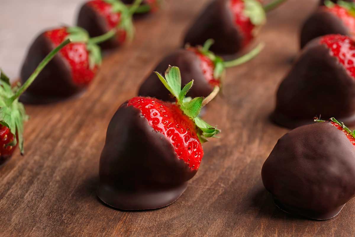 Fresones con cobertura de chocolate