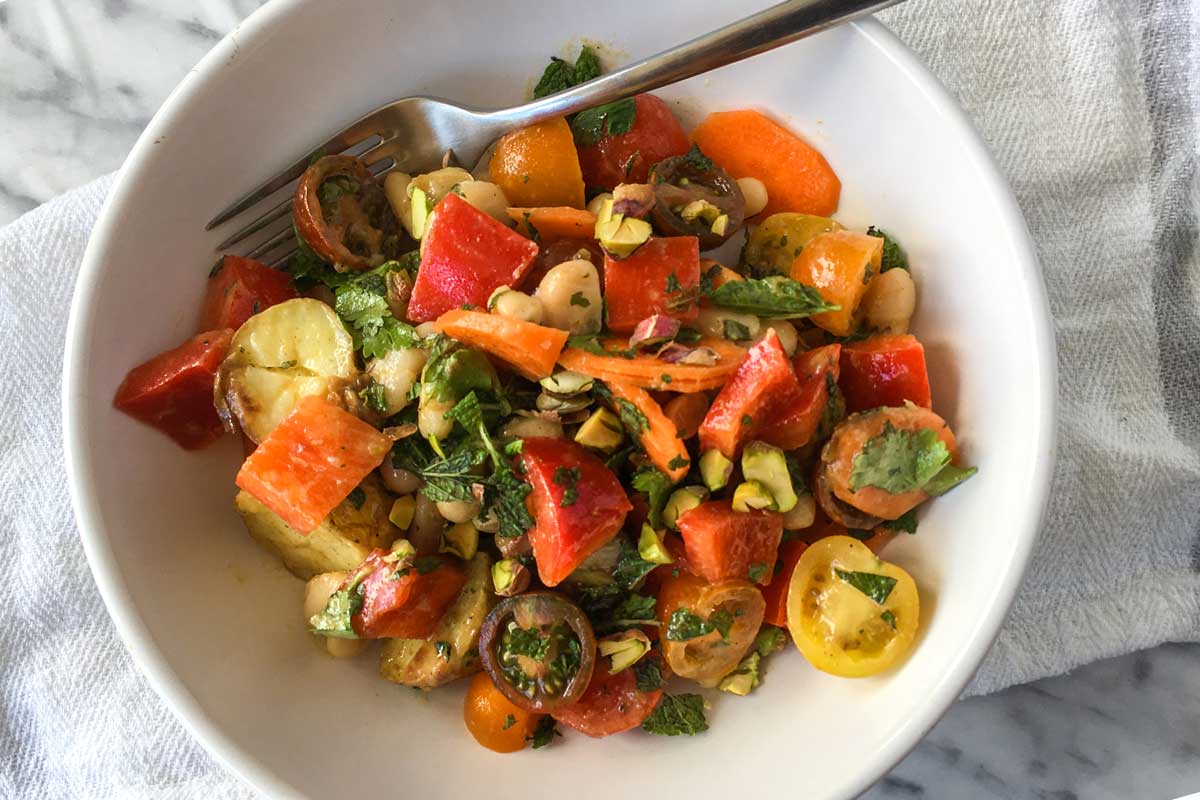 Ensalada soleada con toques árabes