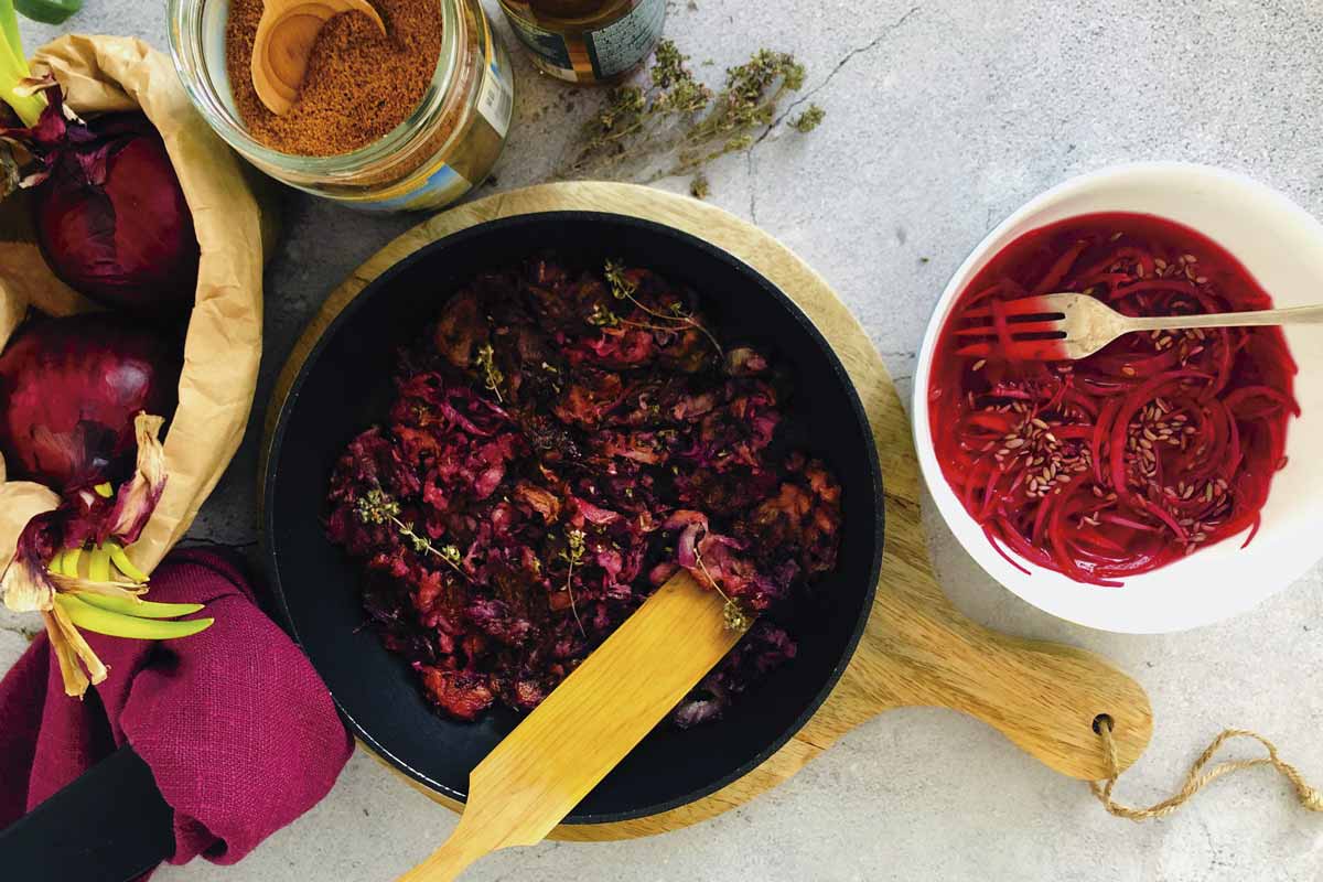 Cebolla morada crujiente