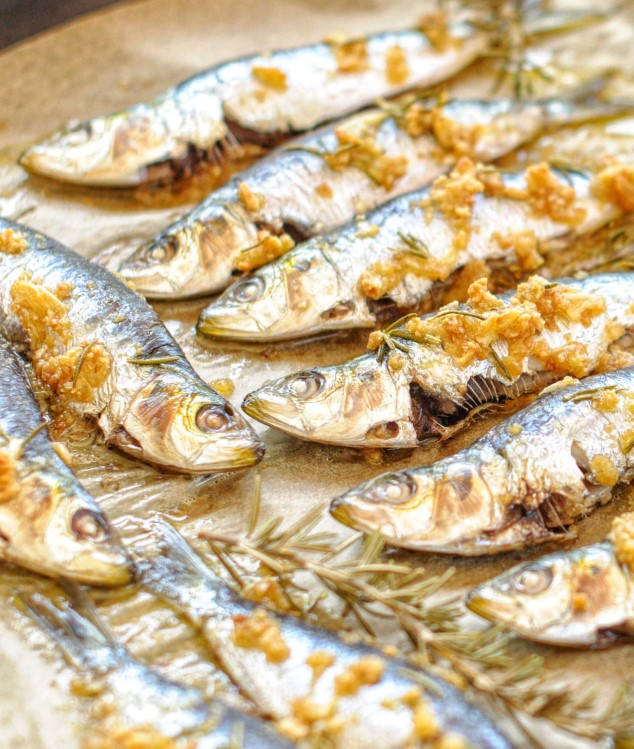 Sardinas al horno con jengibre