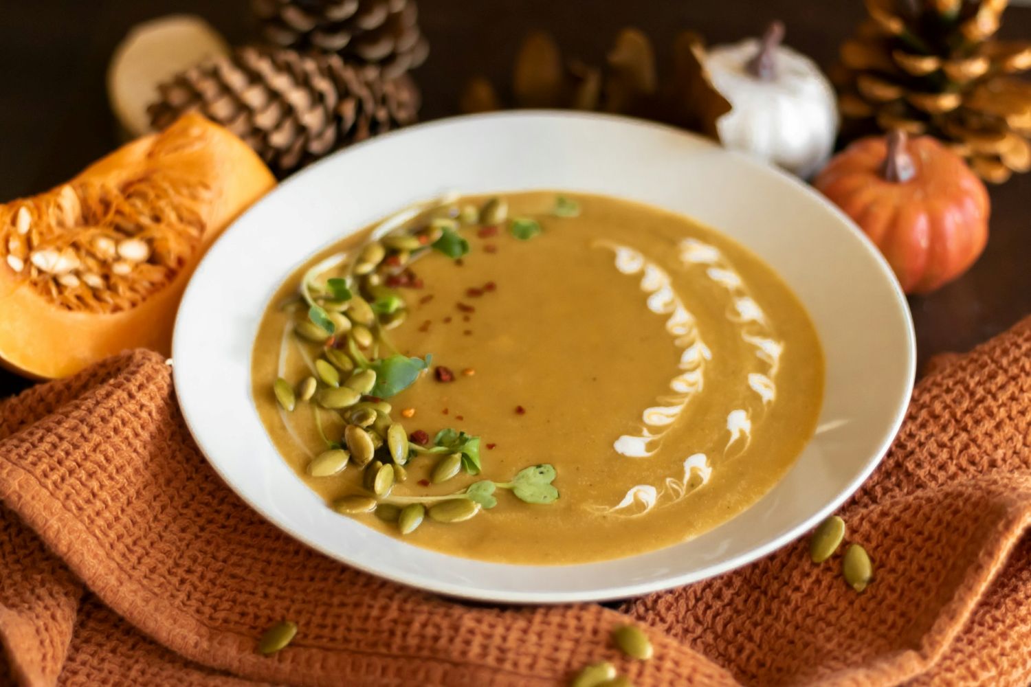 Crema de calabaza, coliflor y jengibre